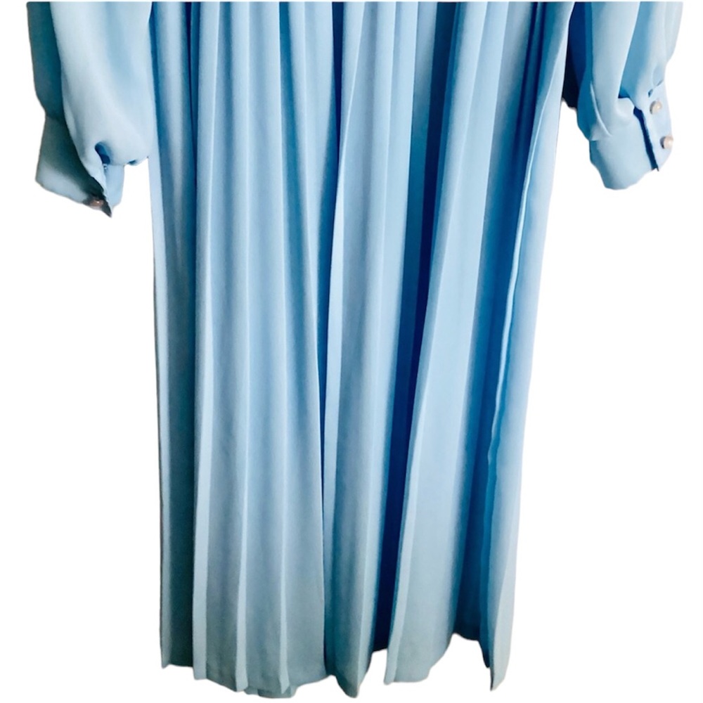 Vintage | D'Allairds Cocktail Semi-Sheer Midi Dress Pleated Classic Size S/M - Picture 11 of 14
